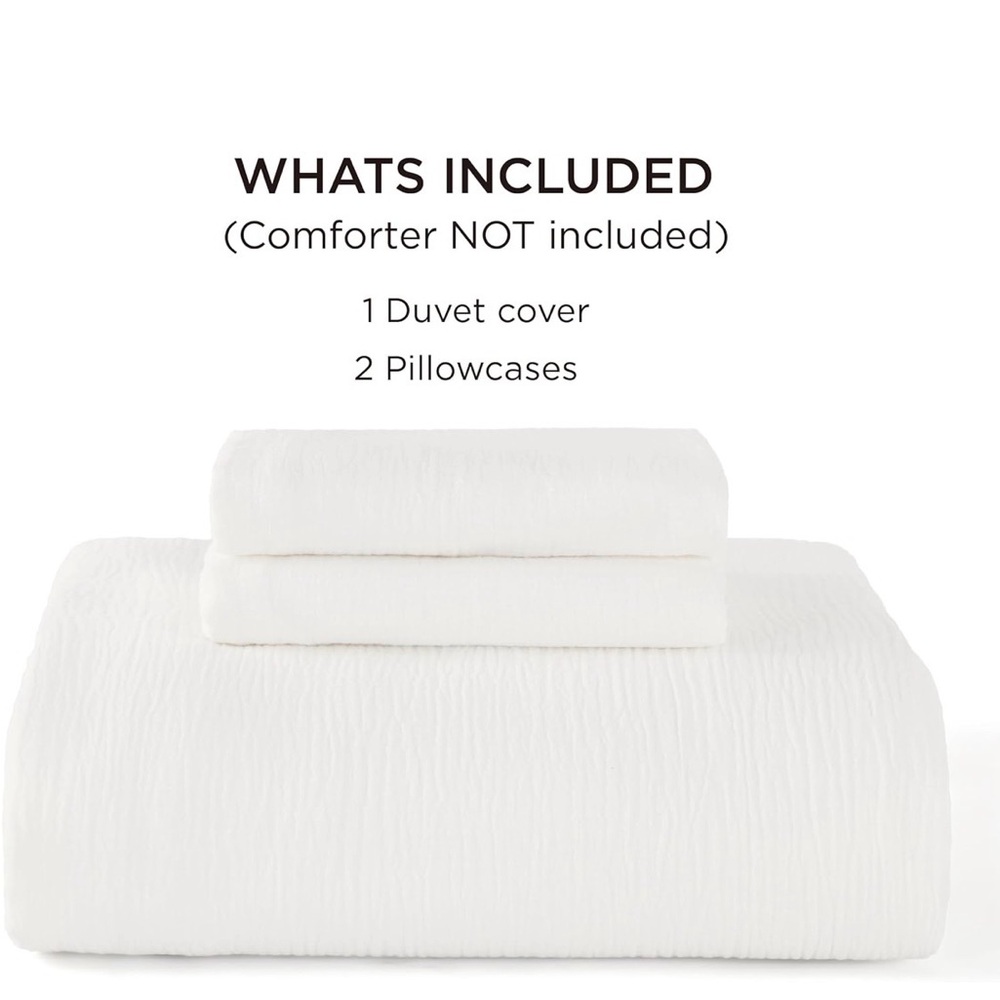 NIP Bedsure 100% Muslin Cotton Duvet Cover,Queen,White,Breathable,Lightweight - Picture 7 of 12